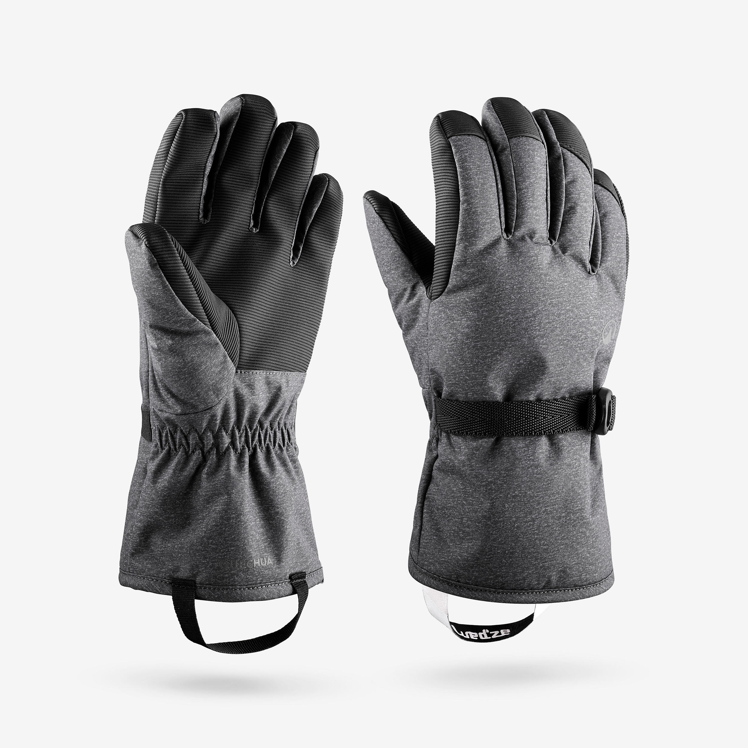 Kids’ skiing gloves, 6-14 years, made from recycled material, GL 500 - Black