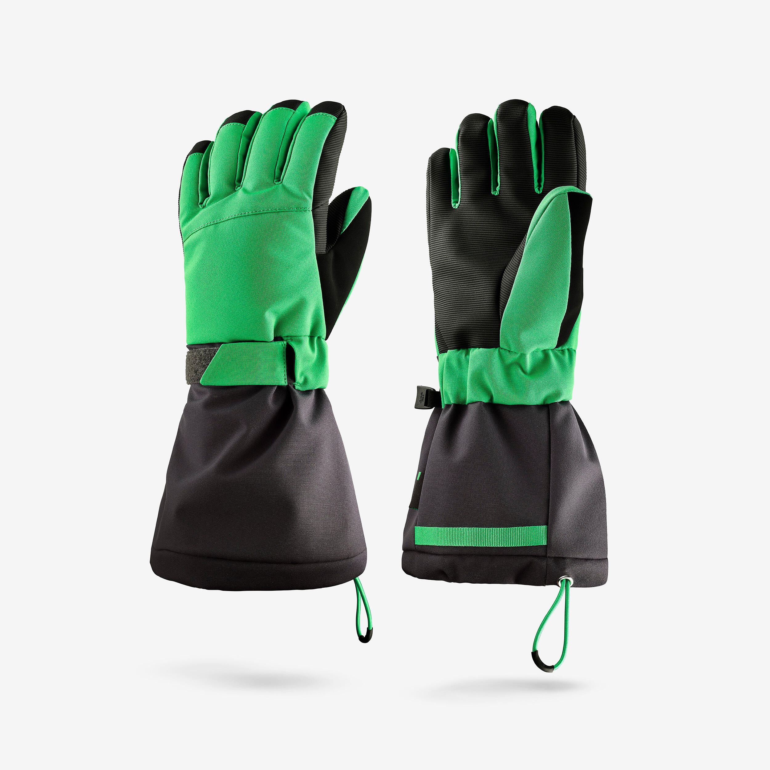 Kids’ Warm and Waterproof Ski Gloves, 500 Long Age 6–14 - WEDZE