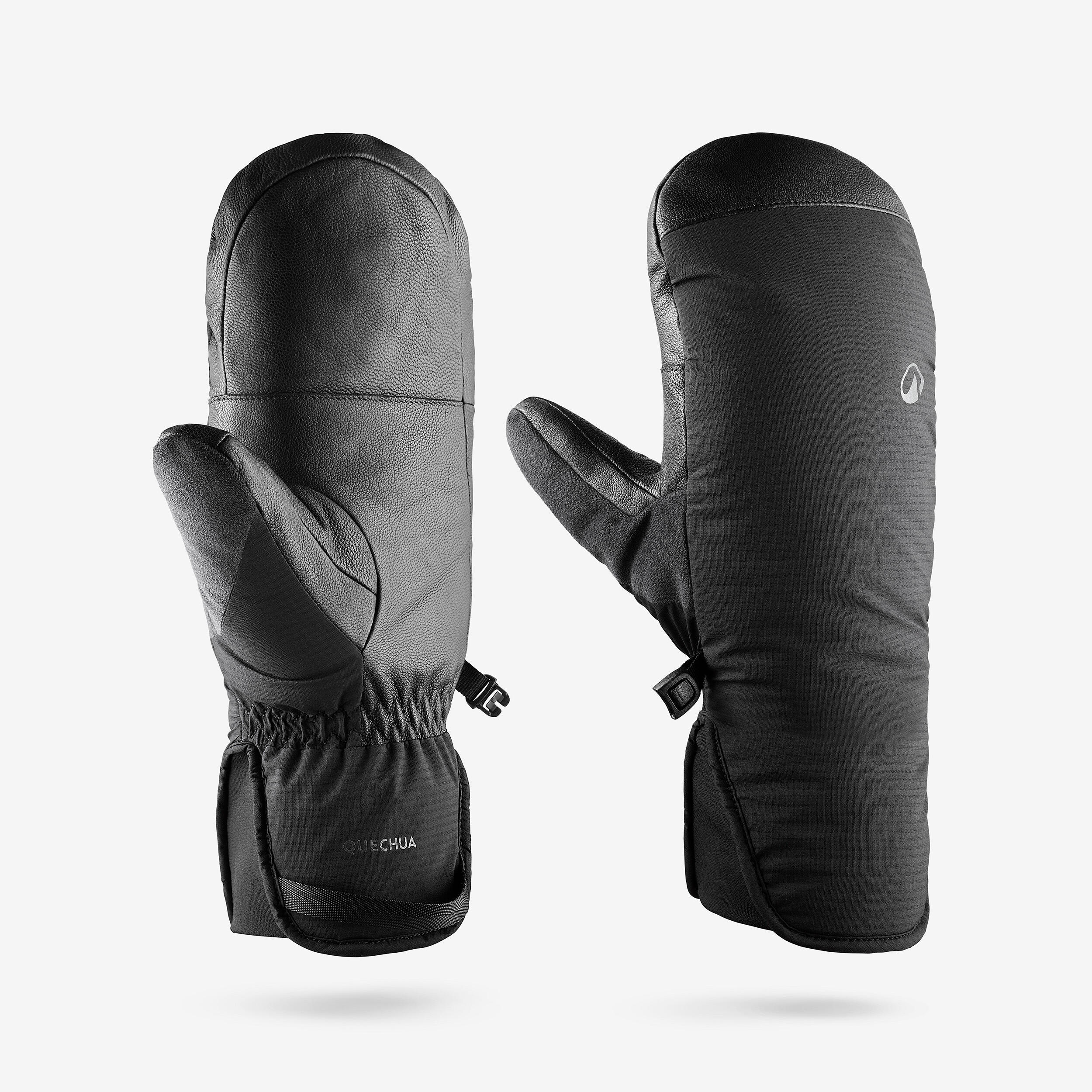 Adult warm ski mittens, SKI500 - Black