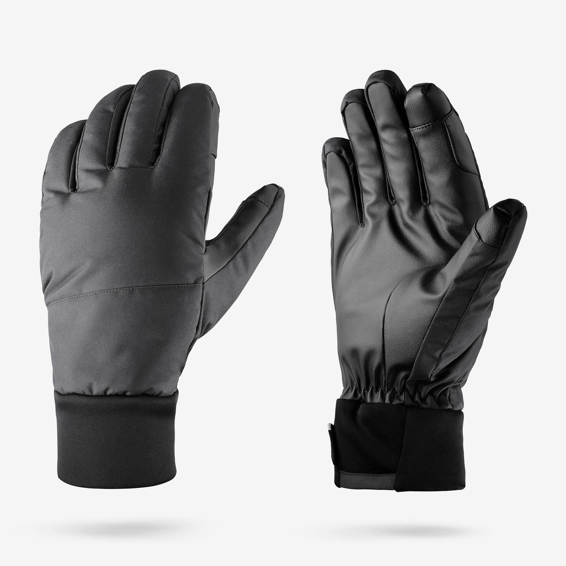 Adult ski gloves 100 LIGHT Black