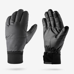 Gants de ski 100 gris perle et noir adulte