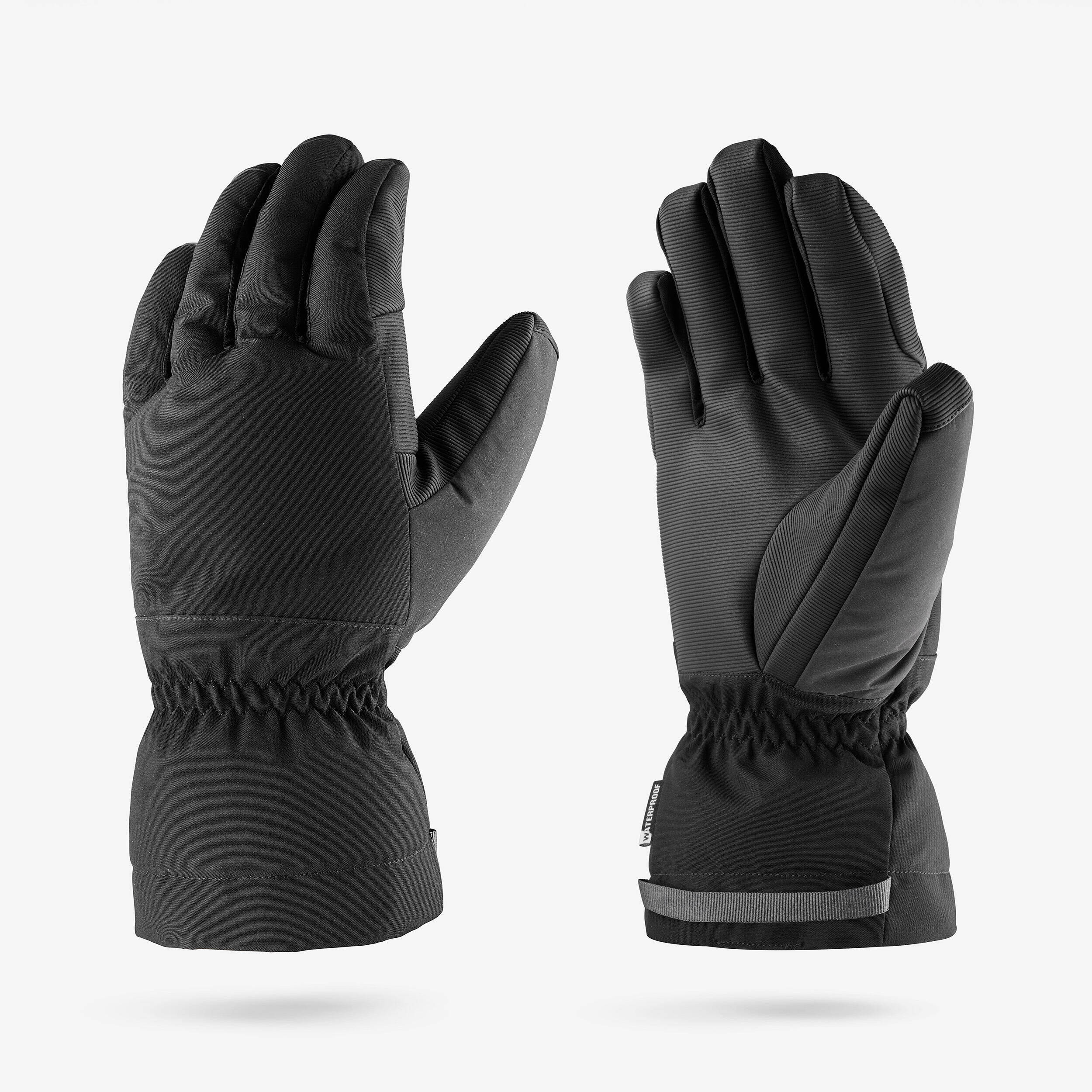 Adult warm ski gloves, GL500 - Black -  1
