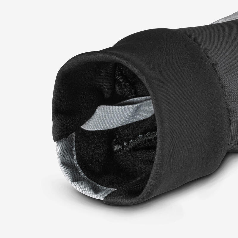 Skihandschoenen voor volwassenen 100 Light parelgrijs/zwart