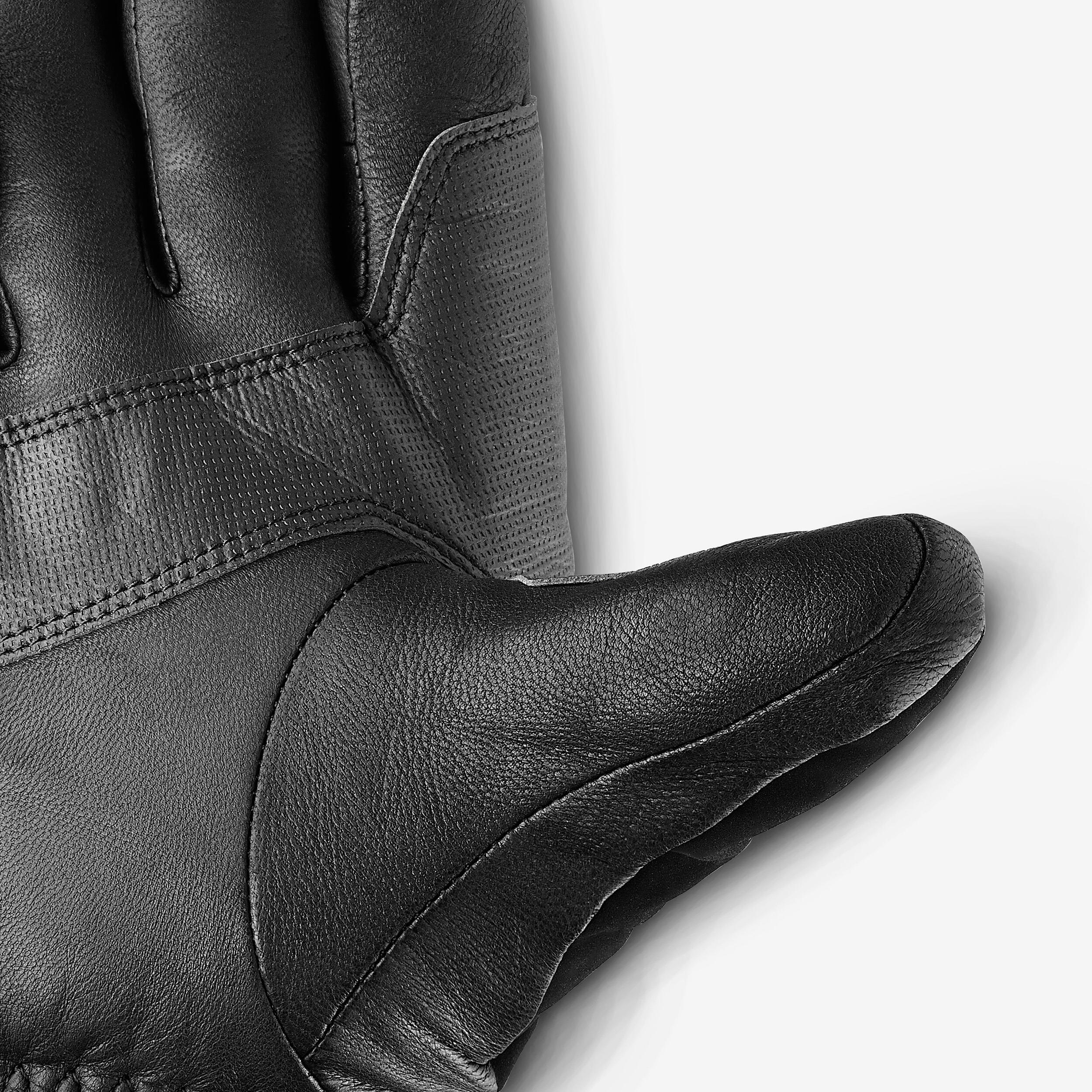 Warm Leather Gloves - Ski 900 Black - WEDZE