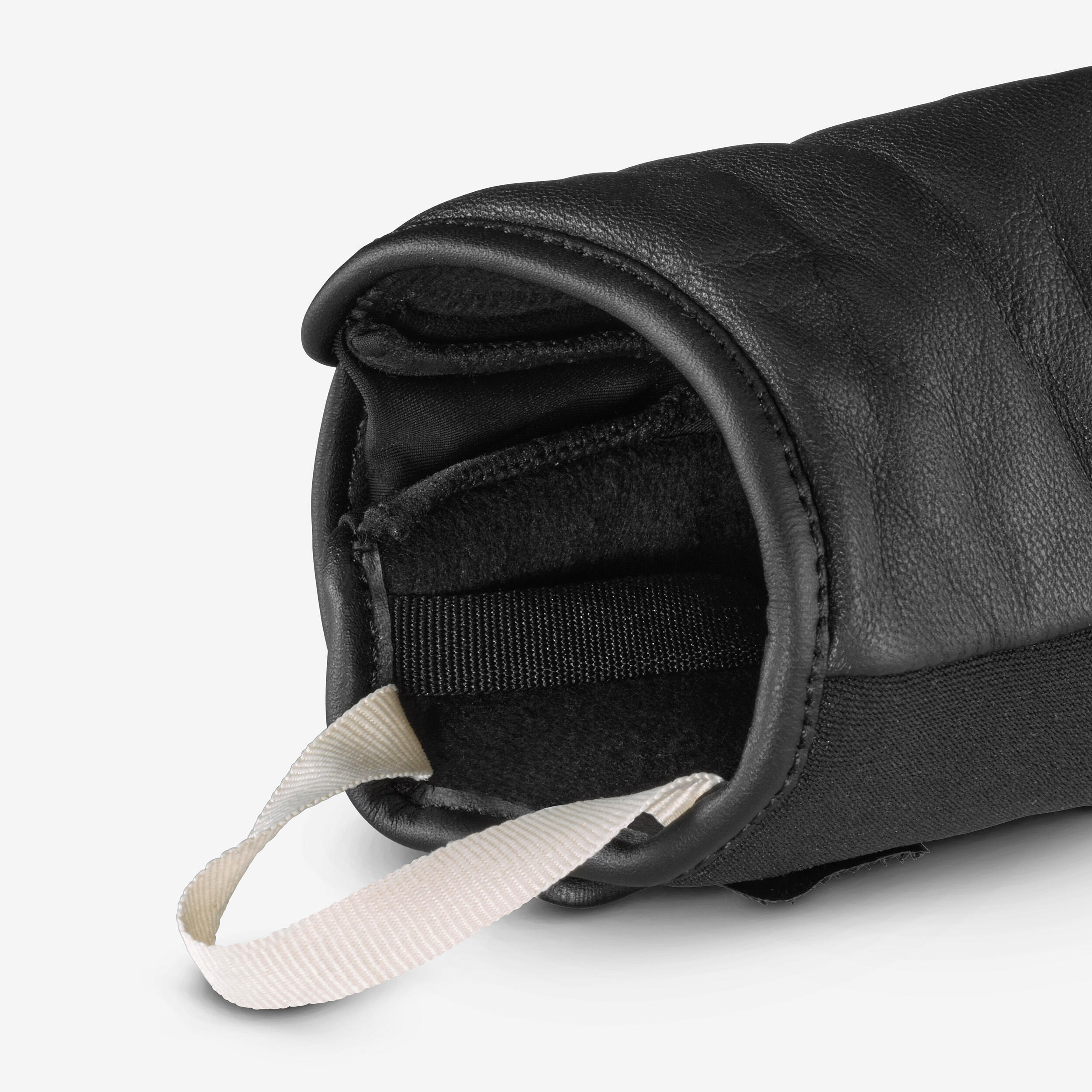 Warm Leather Gloves - Ski 900 Black - WEDZE