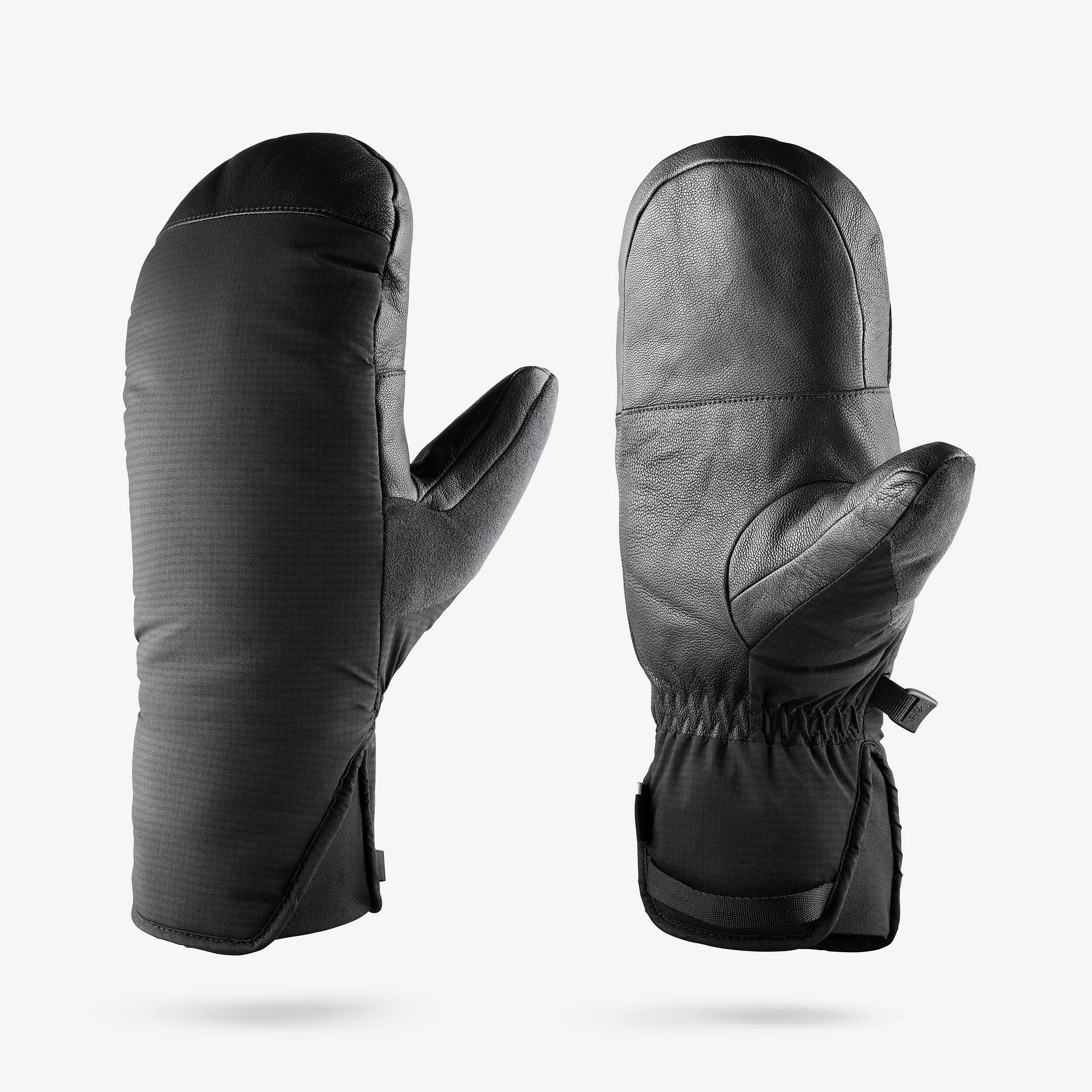 Adult warm ski mittens, SKI500 - Black -  1