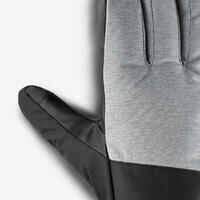 Adult Ski Gloves 100 - Pearl Grey and Black