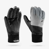 Adult Ski Gloves 100 - Pearl Grey and Black