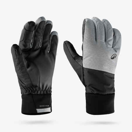 Adult Ski Gloves 100 - Pearl Grey and Black