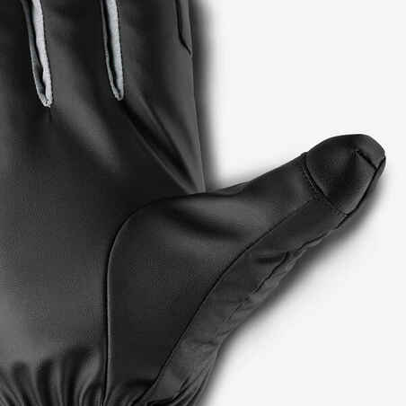 Adult Ski Gloves 100 - Pearl Grey and Black
