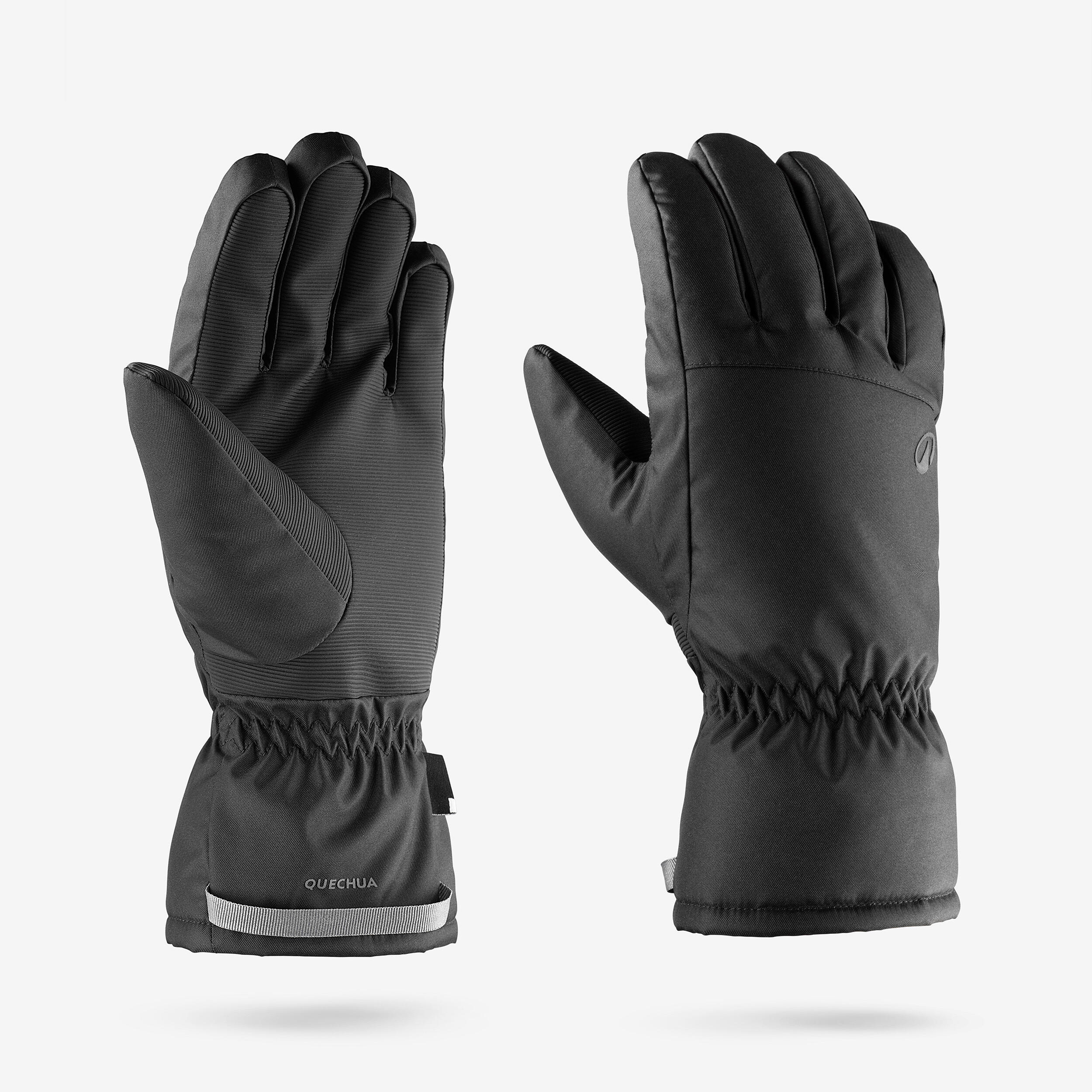 Warm Ski Gloves - Ski 100 Black - WEDZE