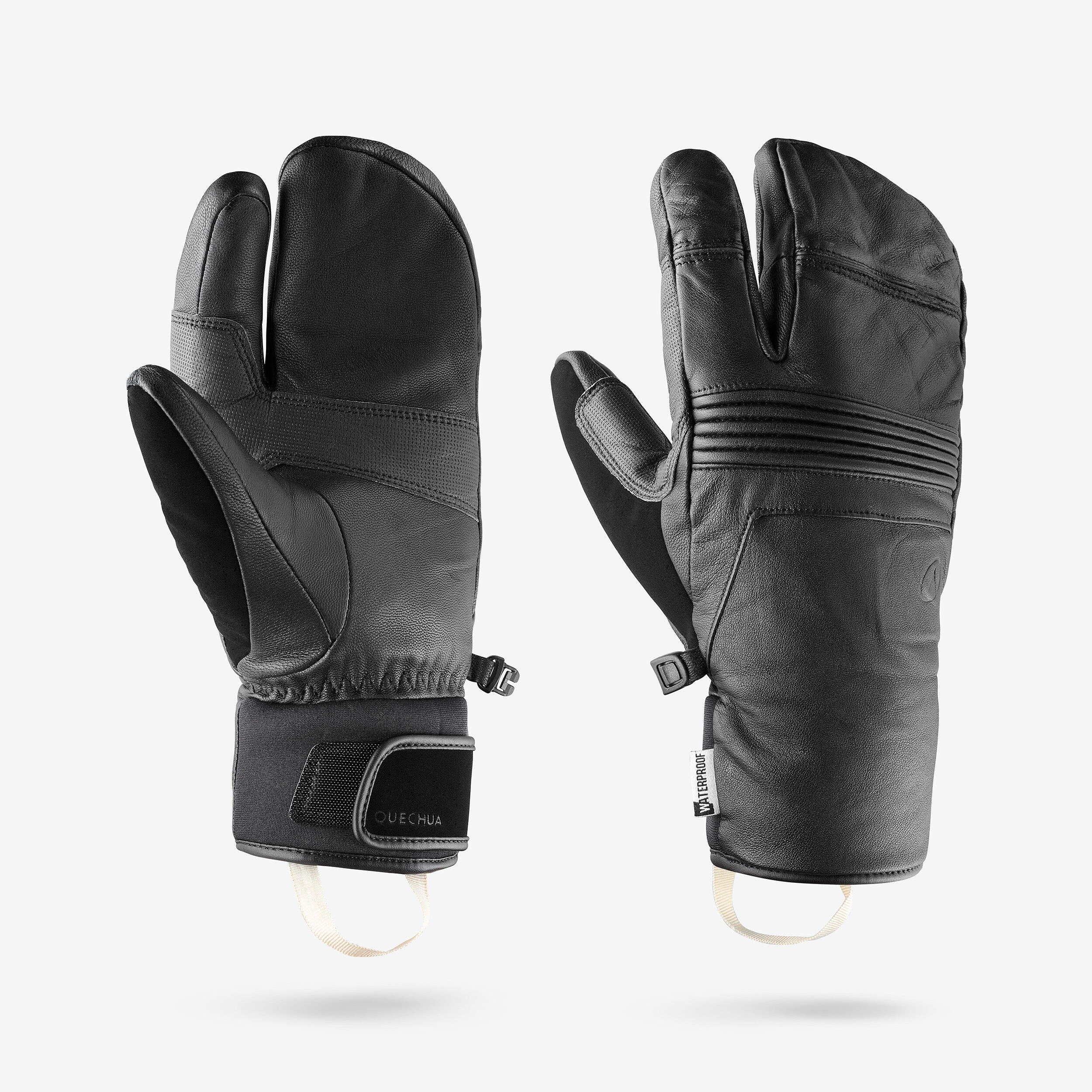 Gants chauds à 3 doigts – ski 900 noir 2/7
