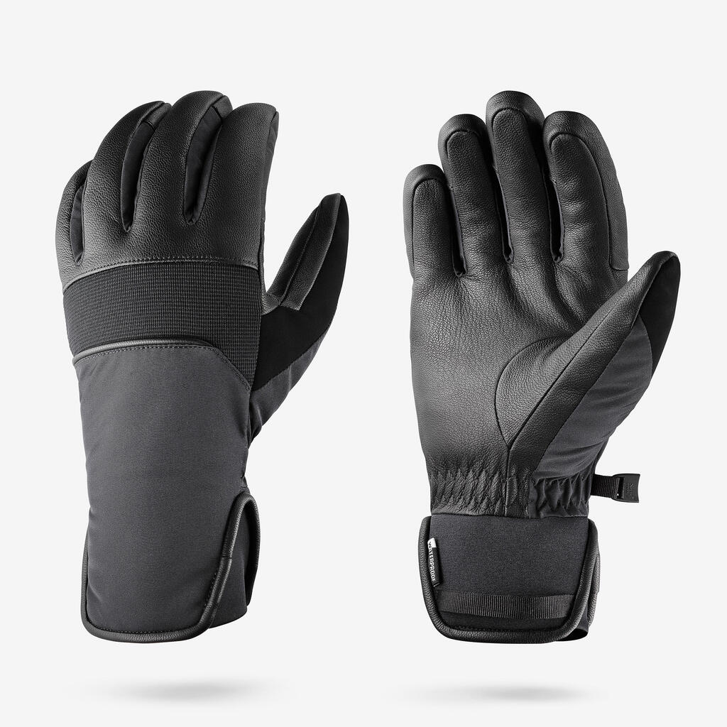 Adult soft skiing gloves, 500 Sport - Black