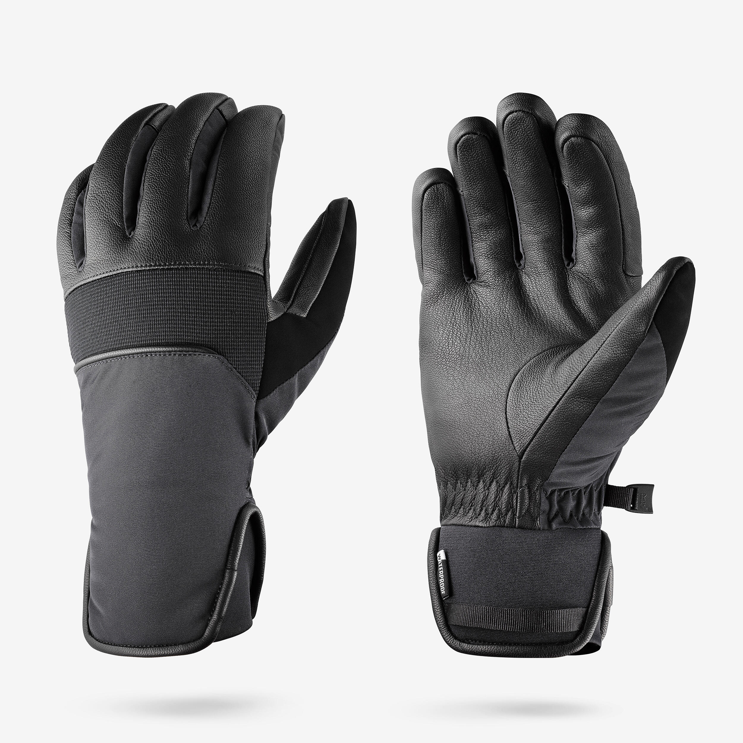 Adult soft skiing gloves, 500 Sport - Black