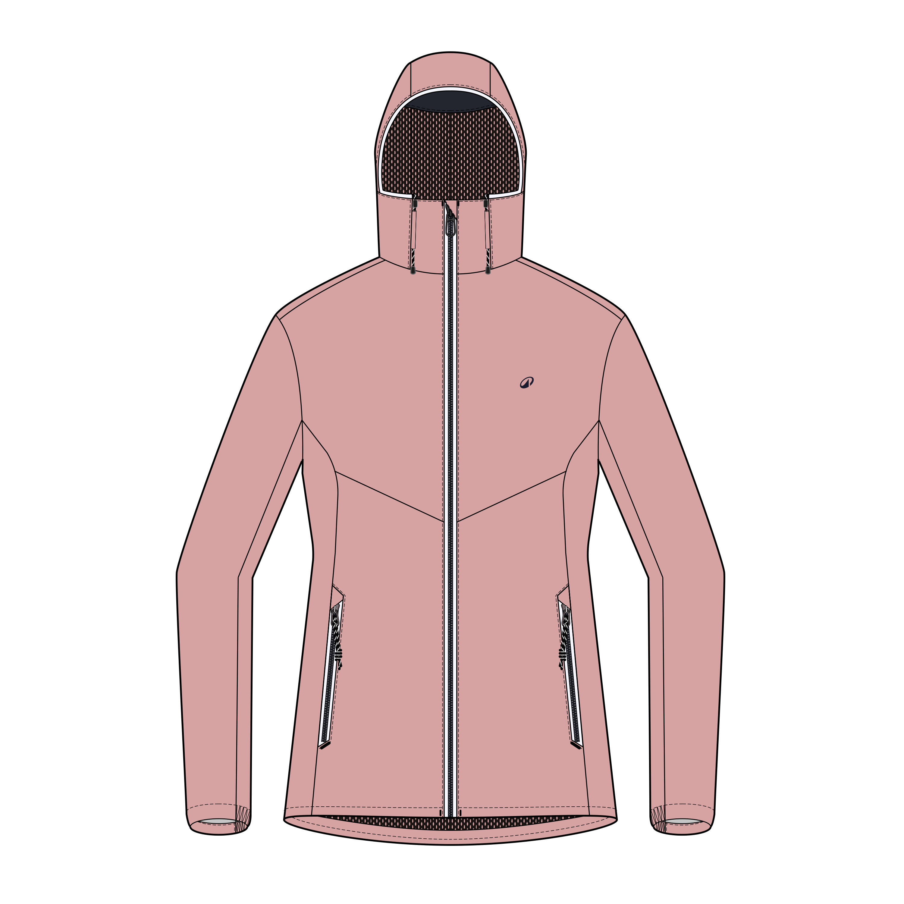 Chamarra para vela impermeable rosa para mujer Sailing 100 11/17