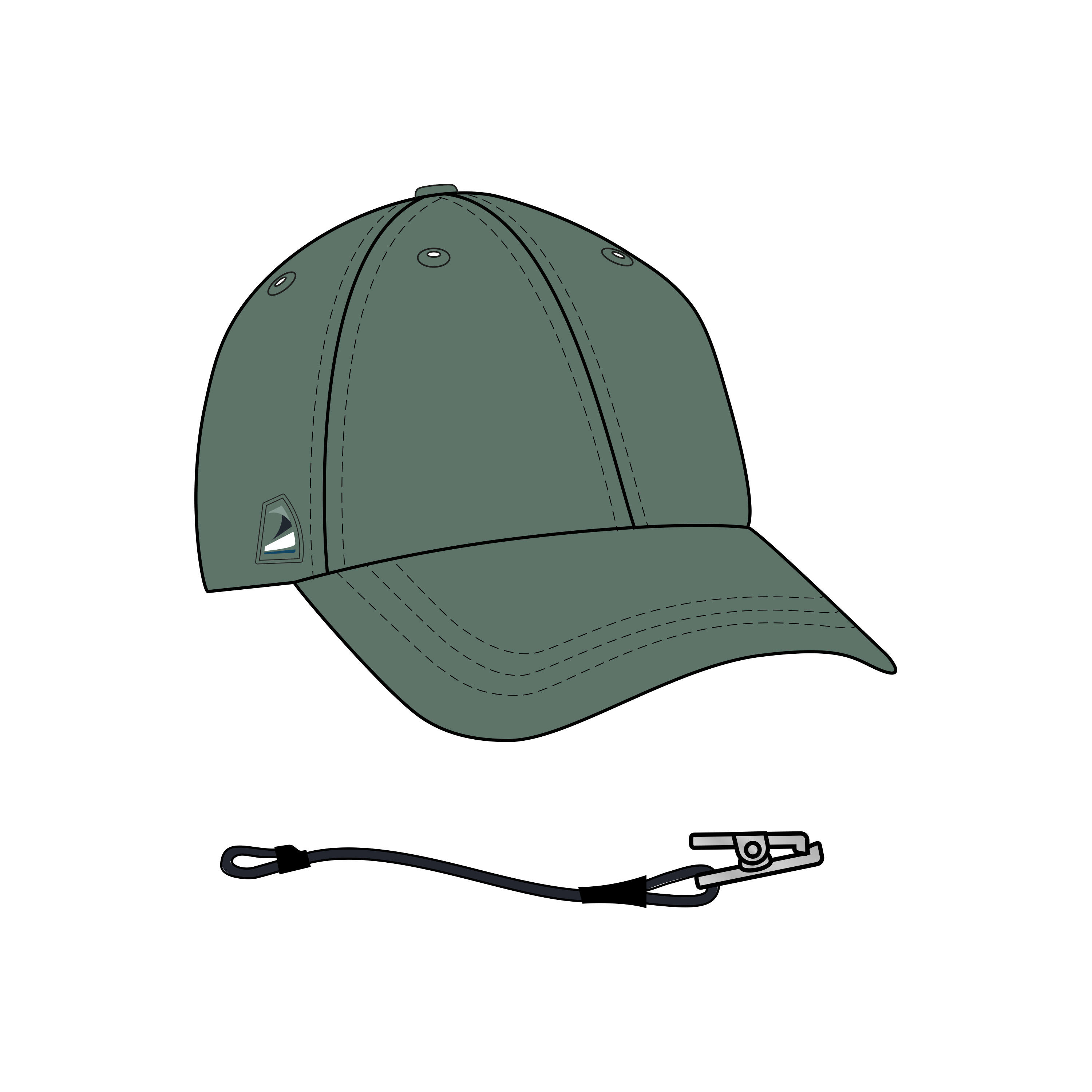 Segelcap Sailing 100 Baumwolle Damen/Herren khaki 23/23