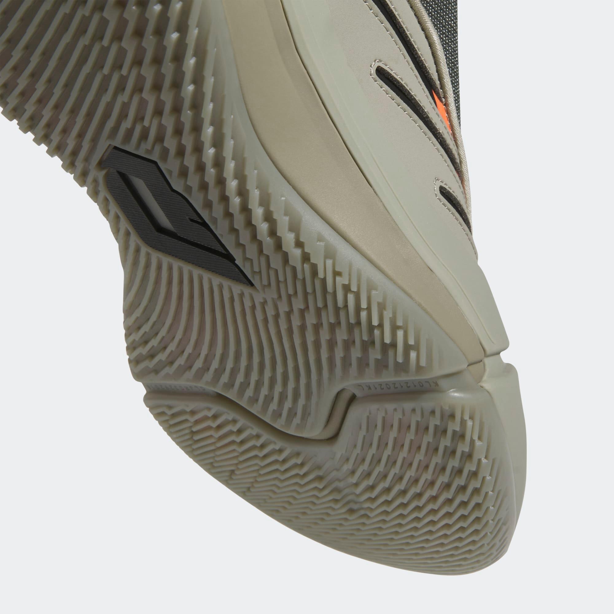 Sapatilhas de Basquetebol Adulto - Adidas Dame 9 Caqui e Laranja 7/8