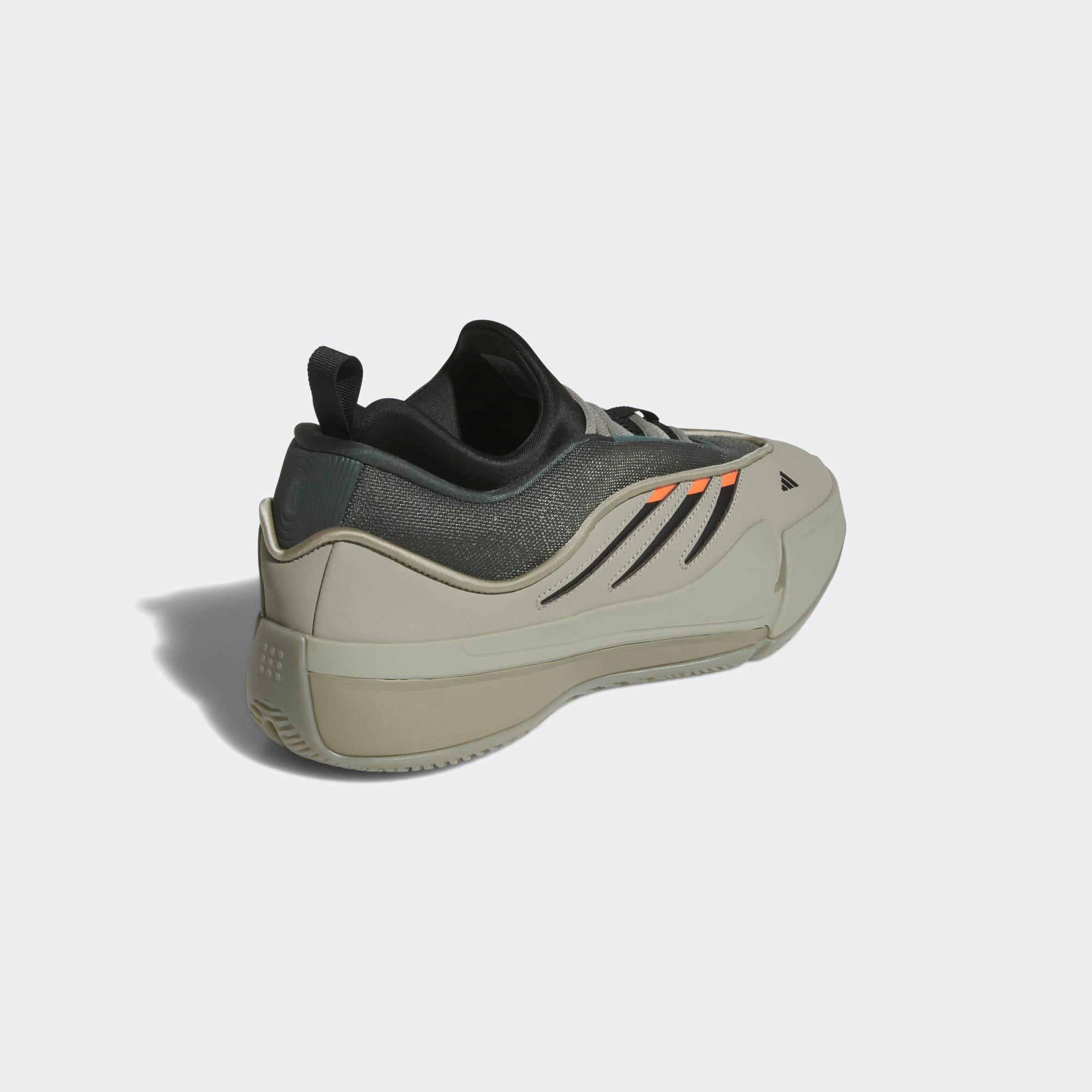 Sapatilhas de Basquetebol Adulto - Adidas Dame 9 Caqui e Laranja 3/8