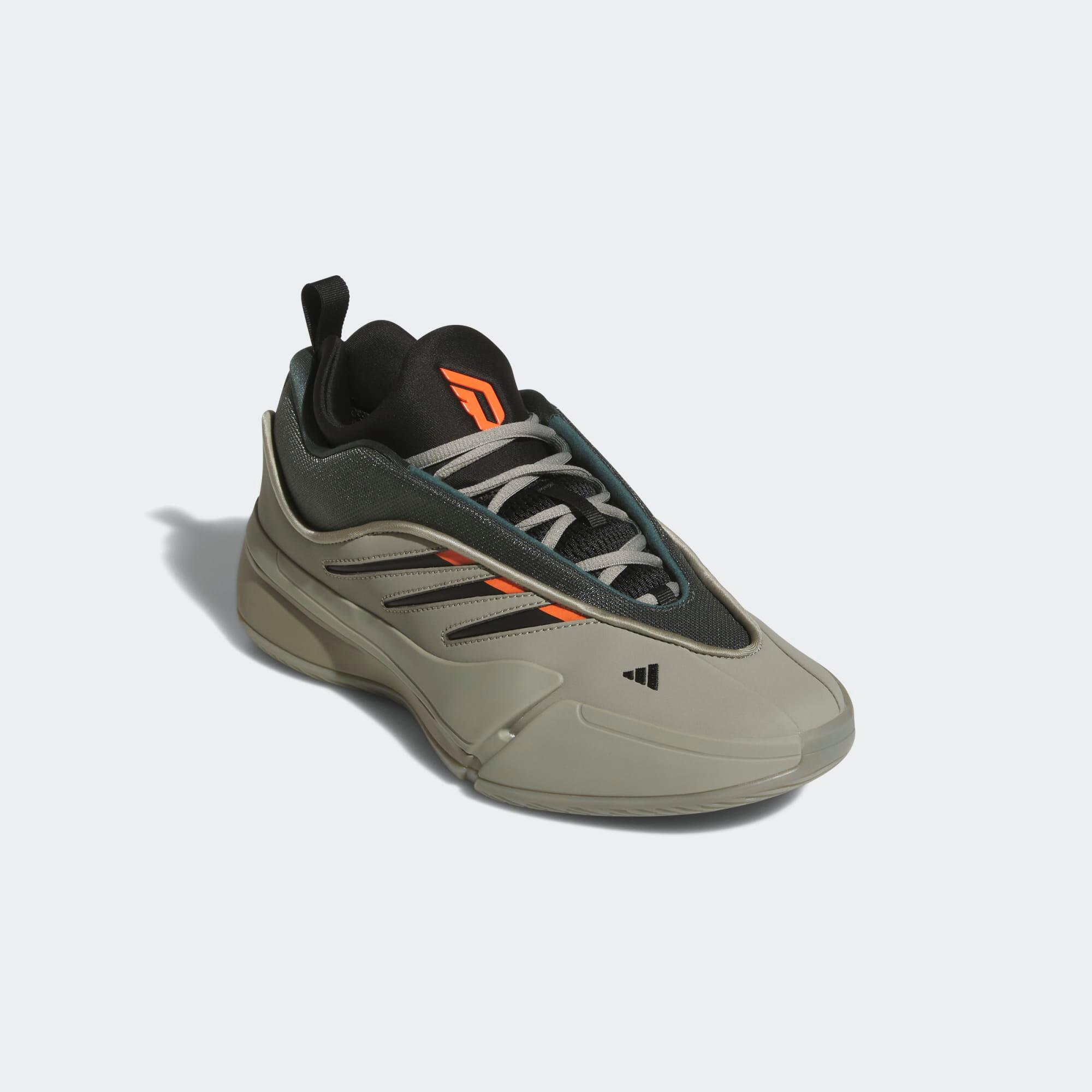Sapatilhas de Basquetebol Adulto - Adidas Dame 9 Caqui e Laranja 2/8