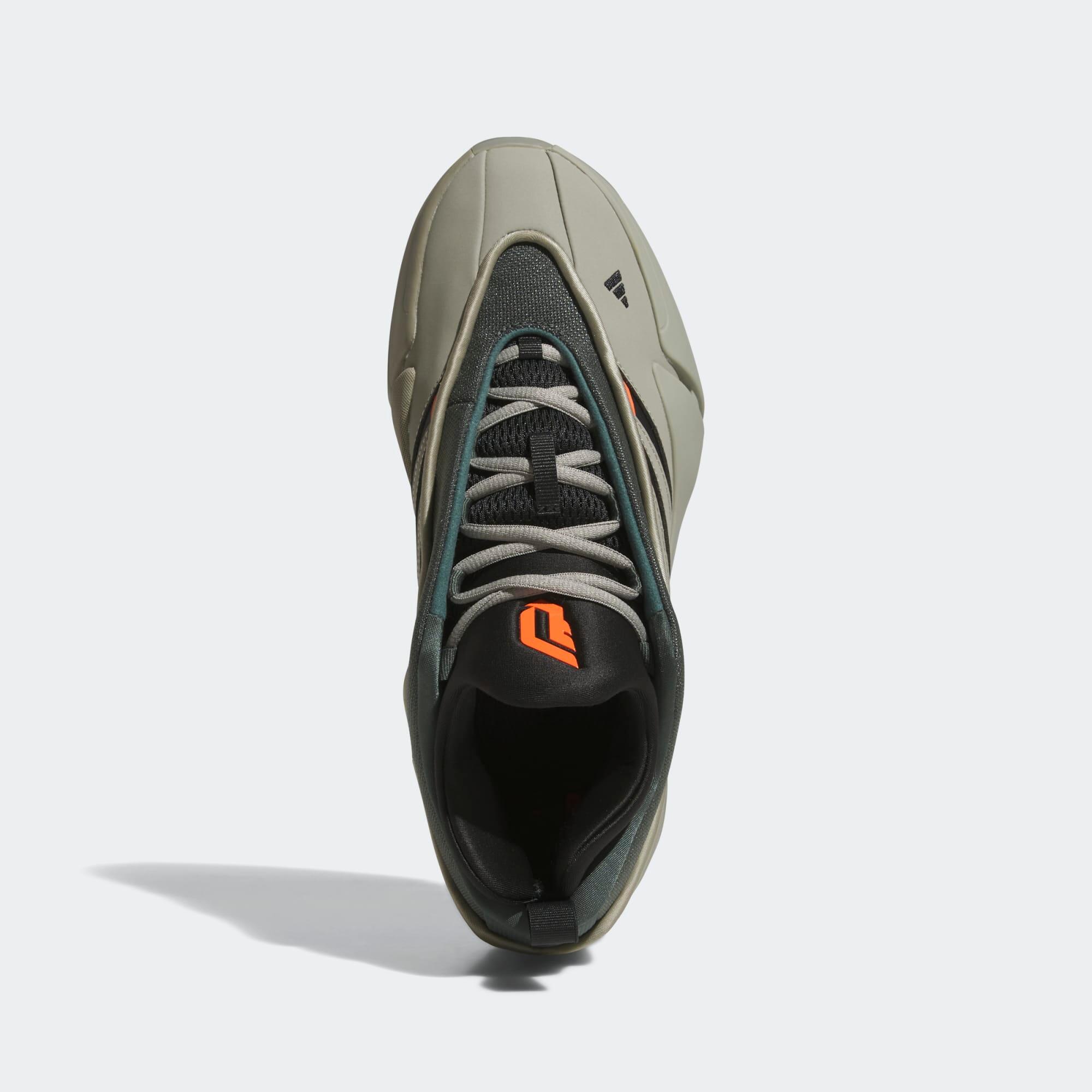 Sapatilhas de Basquetebol Adulto - Adidas Dame 9 Caqui e Laranja 4/8