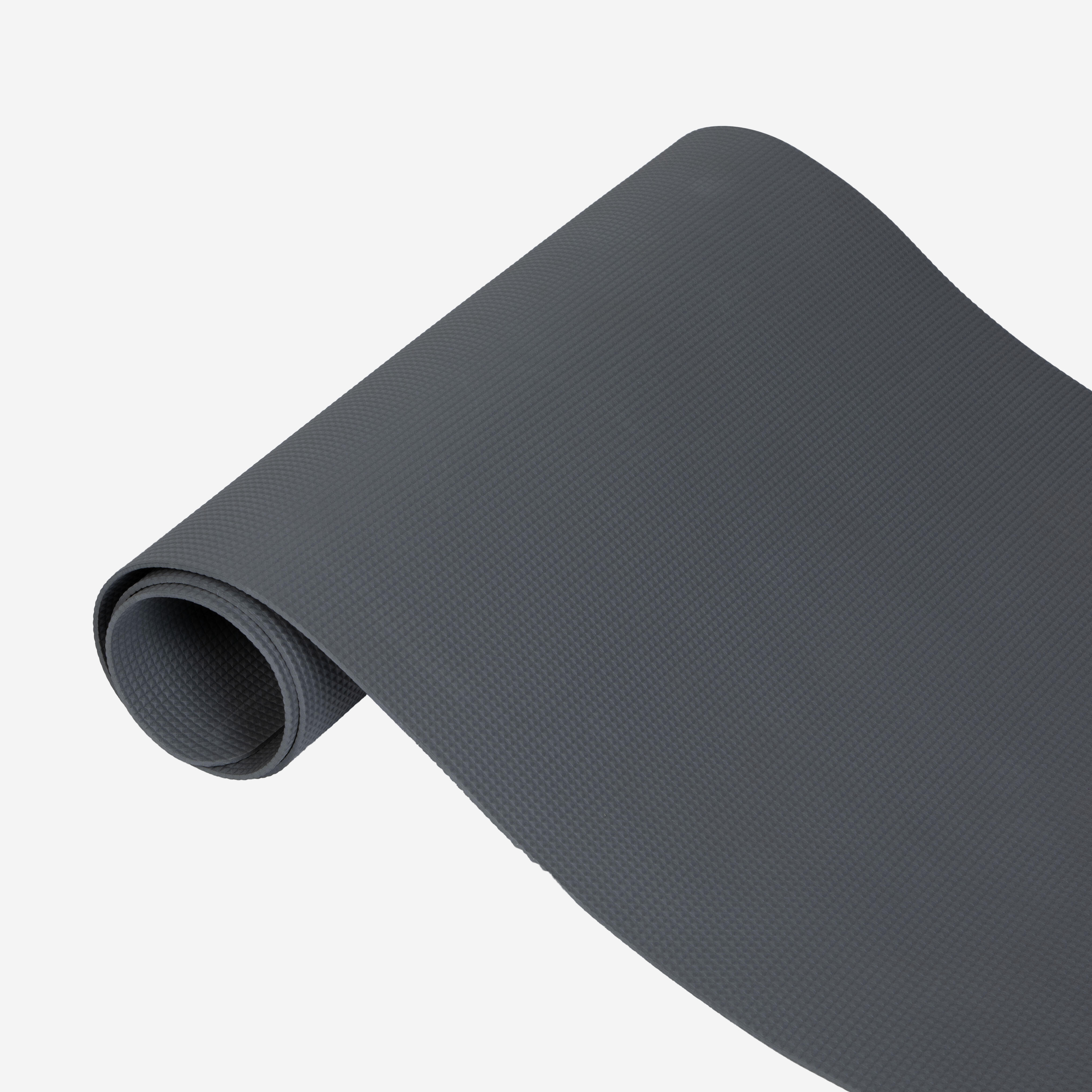 Yoga Mat 4mm Thick, Foam, 172 x 58 cm, for Beginners – Grey