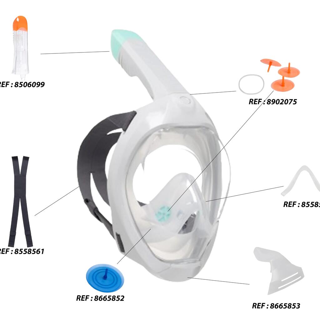 Masque easybreath surface enfant XS (6-10 ans)  - AVEC SAC - Beige et Orange