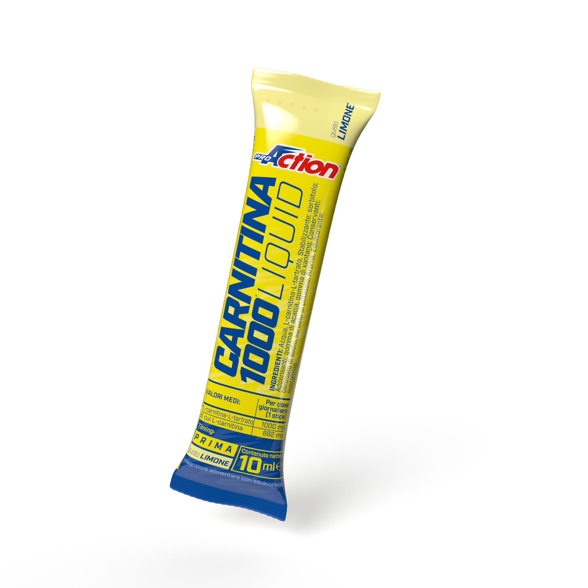 PRO ACTION CARNITINA 1000 Liquid, Gusto limone 10ml x 10sticks 2/2