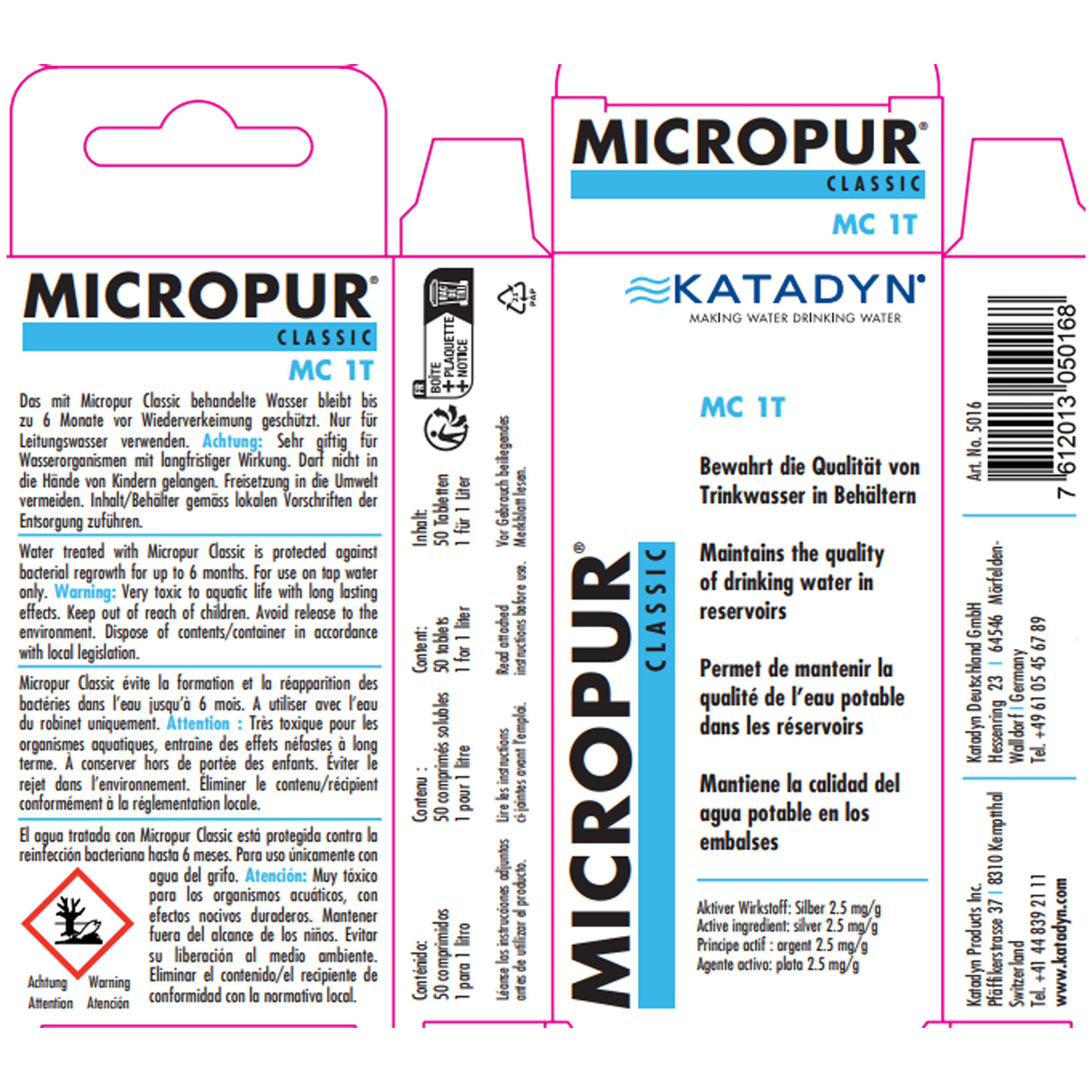 Comprimés conservateurs eau trekking randonnée bivouac micropur classic x50 2/2