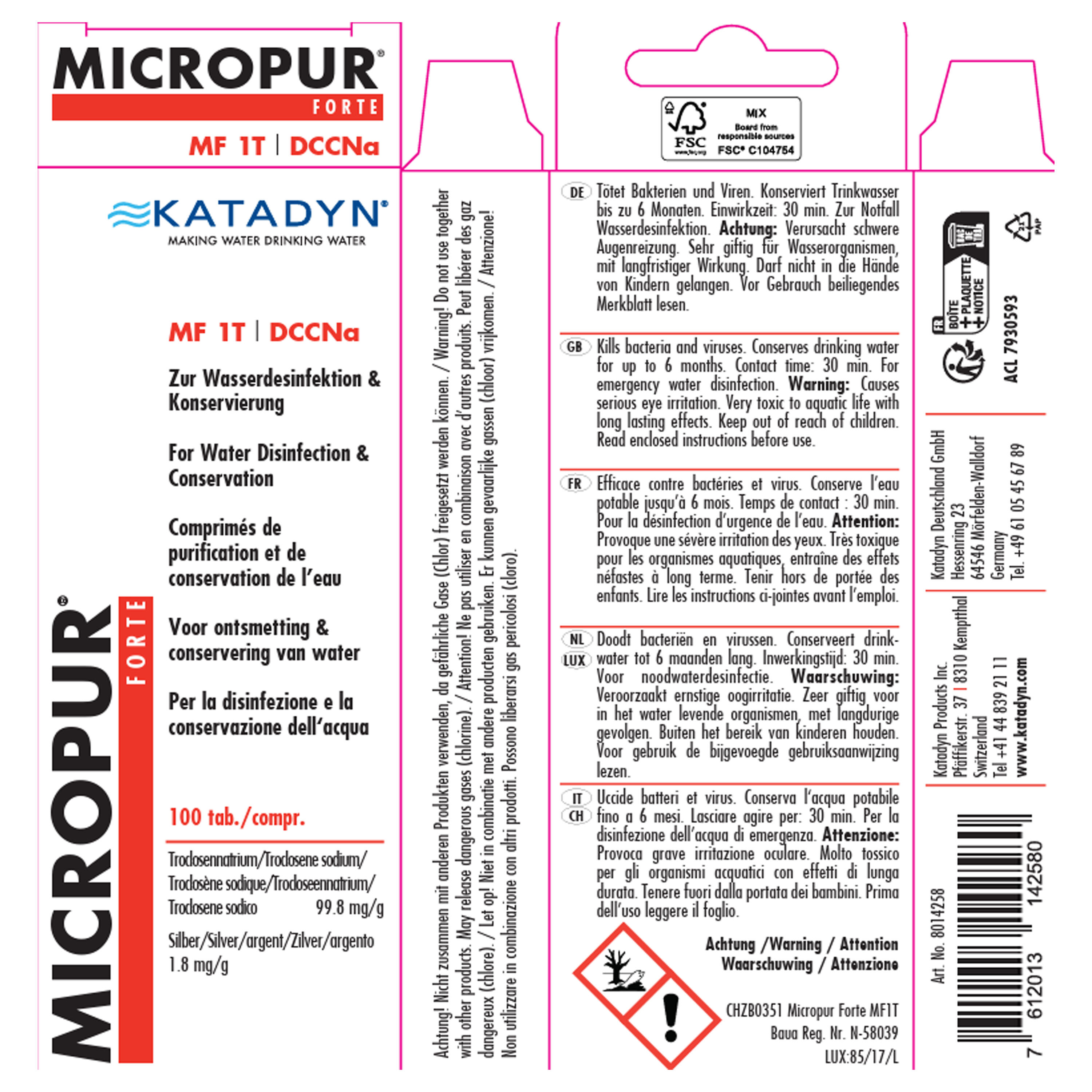 Wasserdesinfektion Tabletten Trekking Wandern Biwak - Micropur Forte ×100 2/2