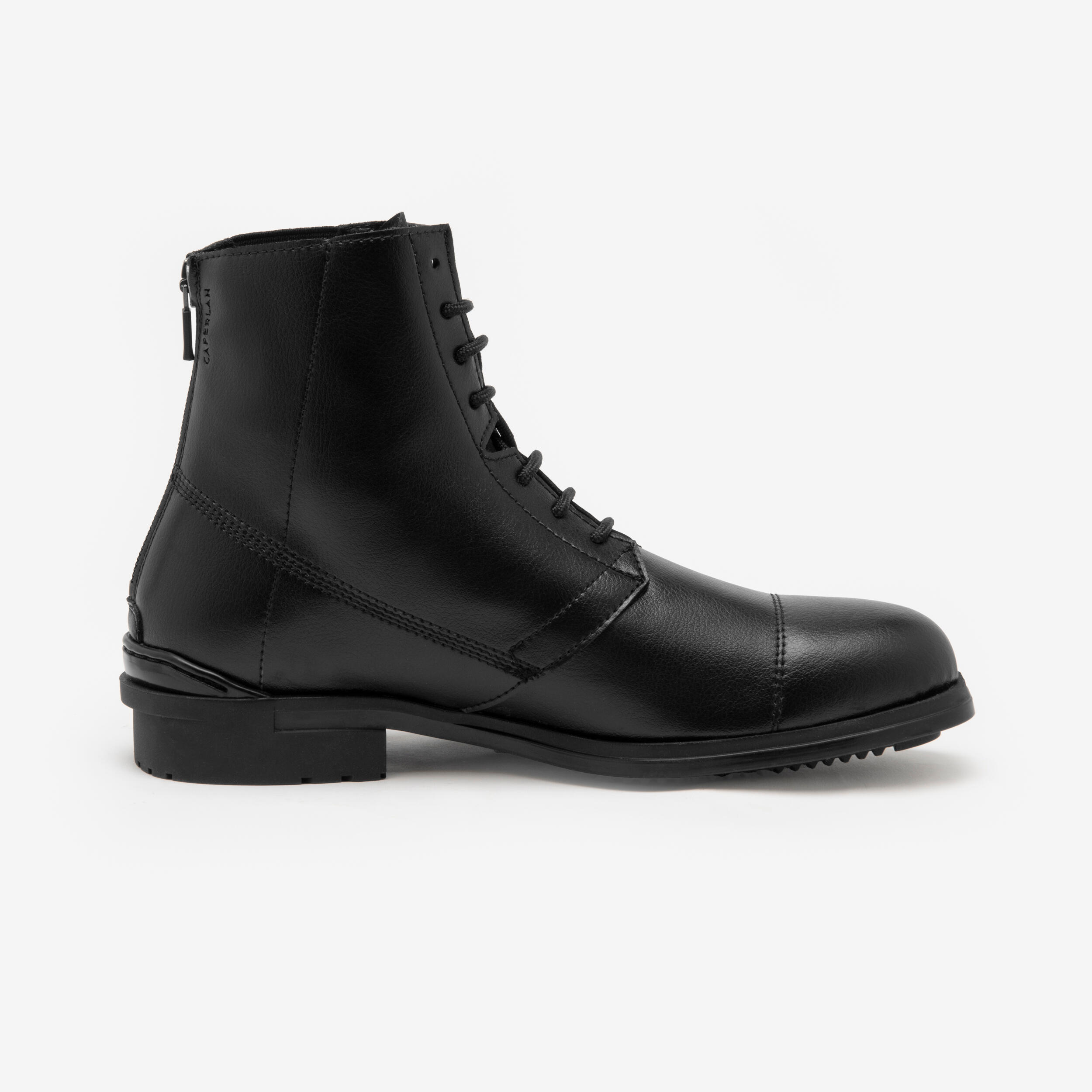 Bottes d’équitation en cuir synthétique avec lacets femme, 500 - CAPERLAN