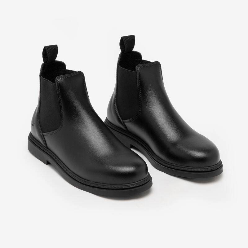 Boots équitation synthétique junior - 500 noires