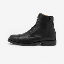 Boots équitation cuir paddock lacets adulte - 560 noires
