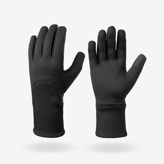 Gants chauds d'équitation enfant 100 warm NOIR