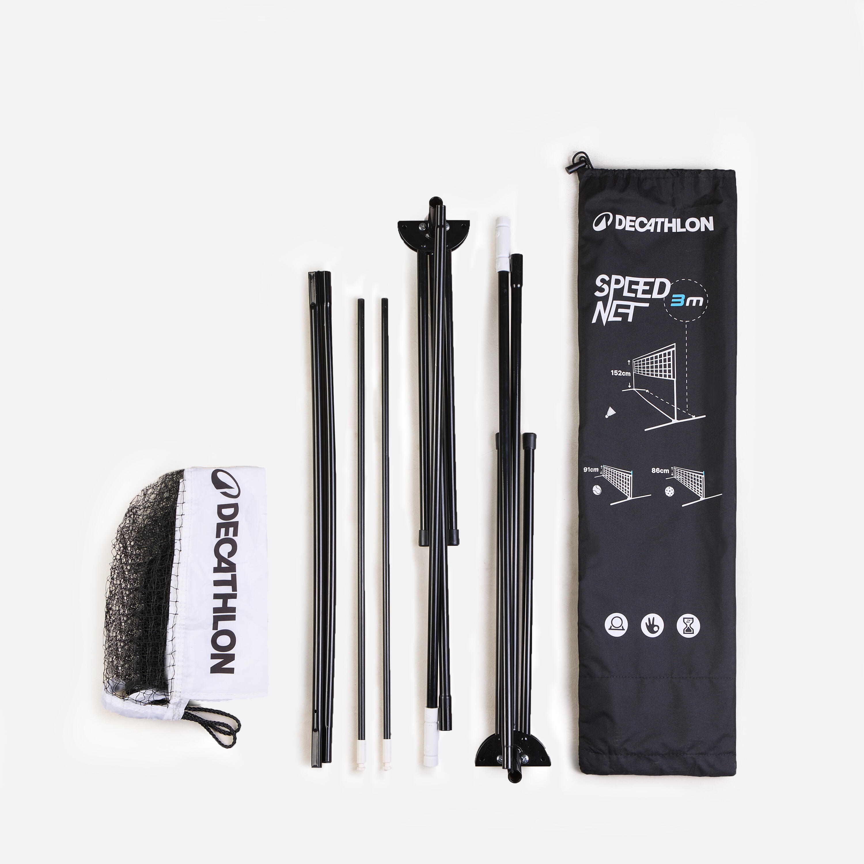 Filet de badminton, tennis et pickleball multisport, Speednet 3 m V2 11/16