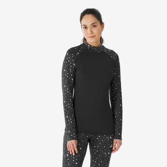 Maglia termica sci donna 500 beige e rosa