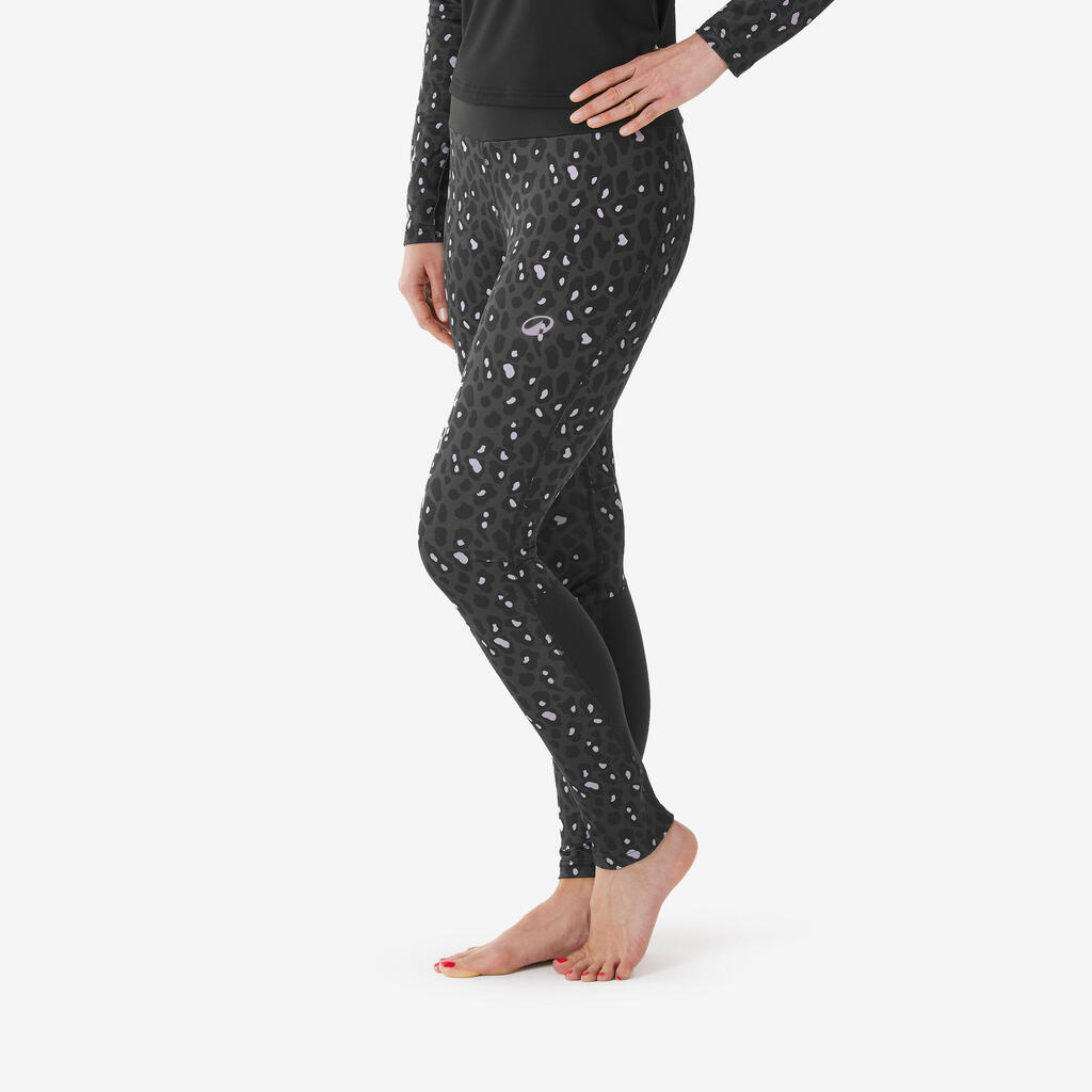 Γυναικείο ισοθερμικό κολάν σκι, BL 500 - Στάμπα λεοπάρ