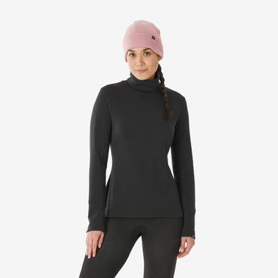 Thermoshirt bl 500 voor dames merinowol col zwart