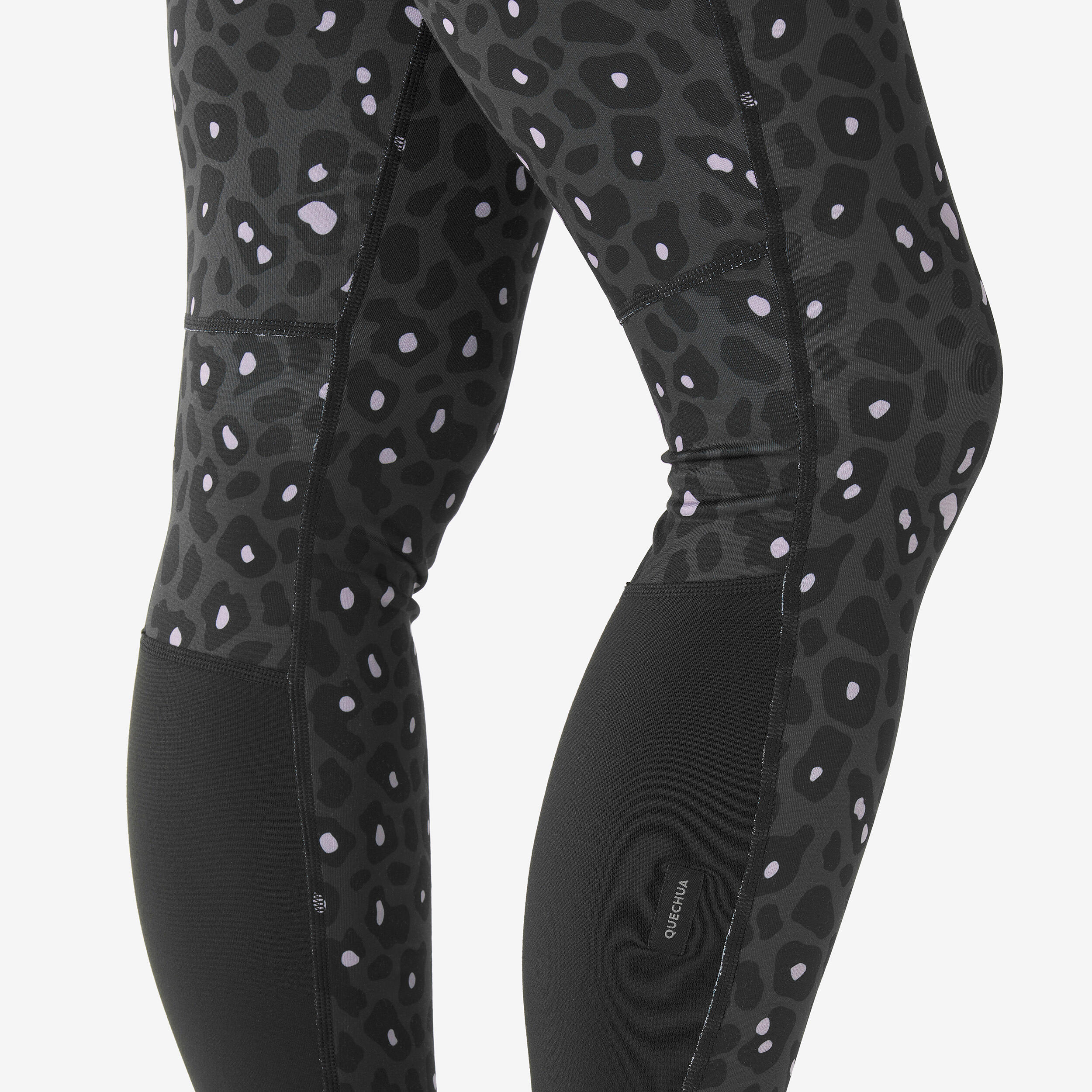 Women’s thermal ski tights, BL 500 - Leopard-print