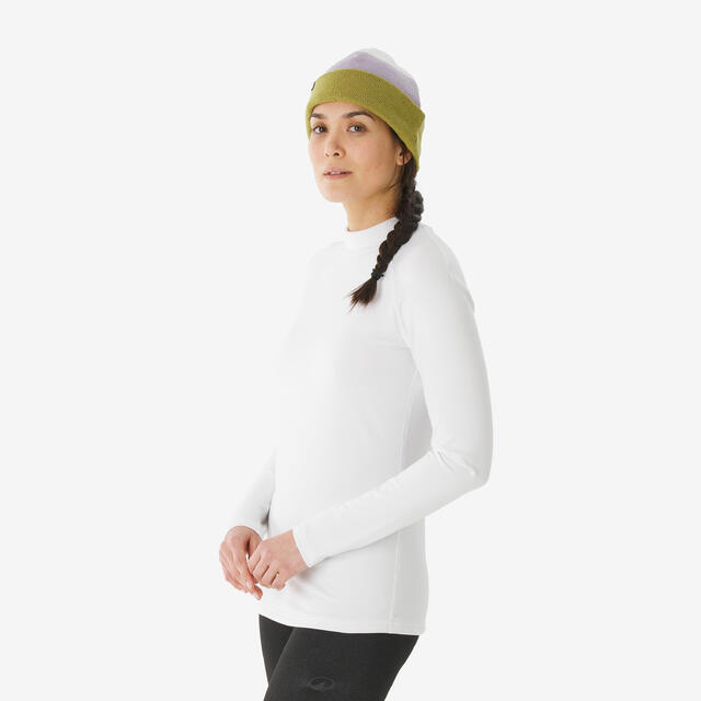 Camisola térmica de ski quente e respirável, mulher BL 500 branco