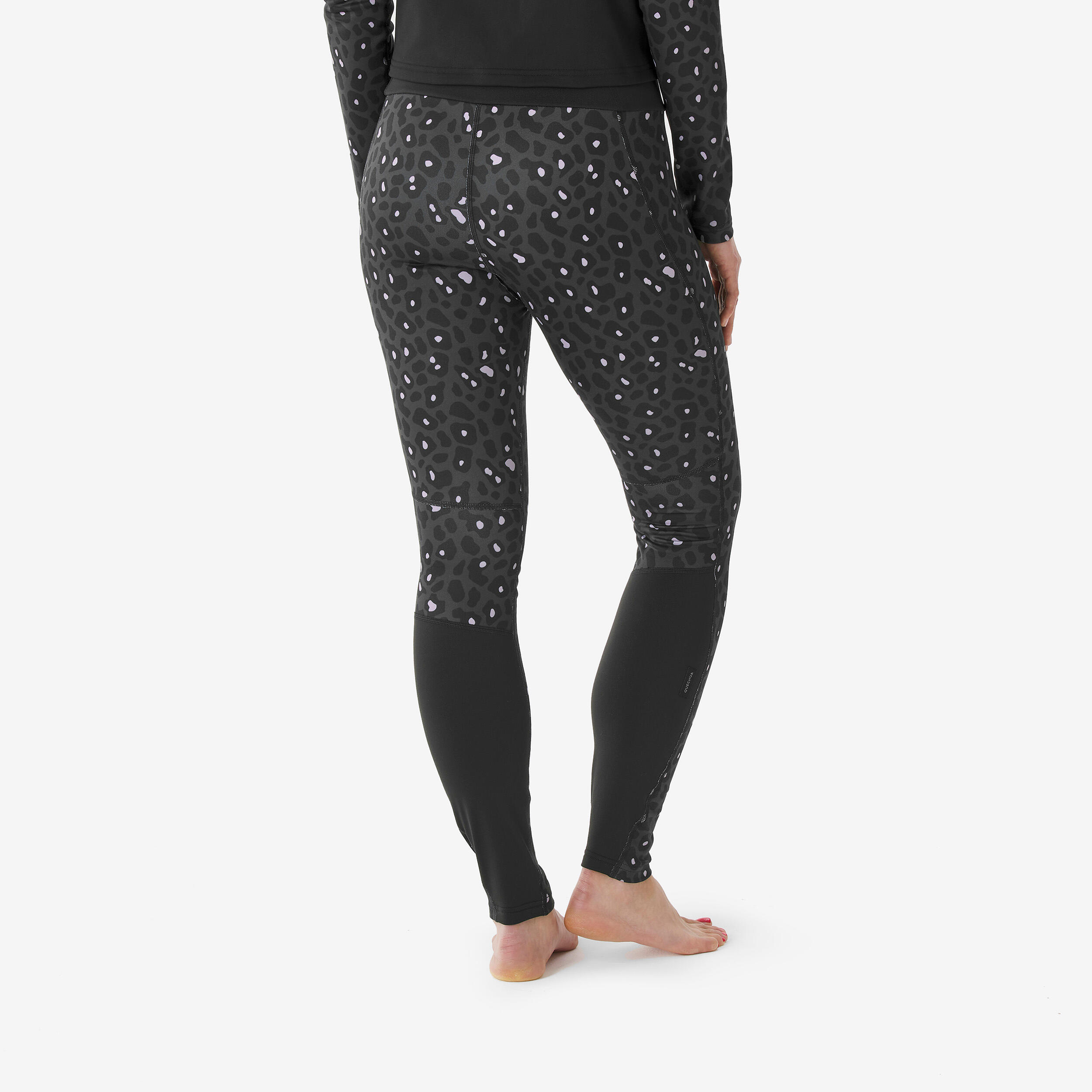 Women’s thermal ski tights, BL 500 - Leopard-print