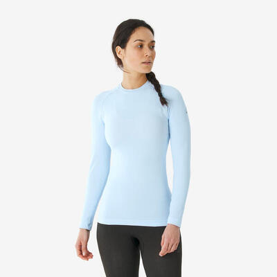 Maglia termica sci donna 550 SEAMLESS celeste