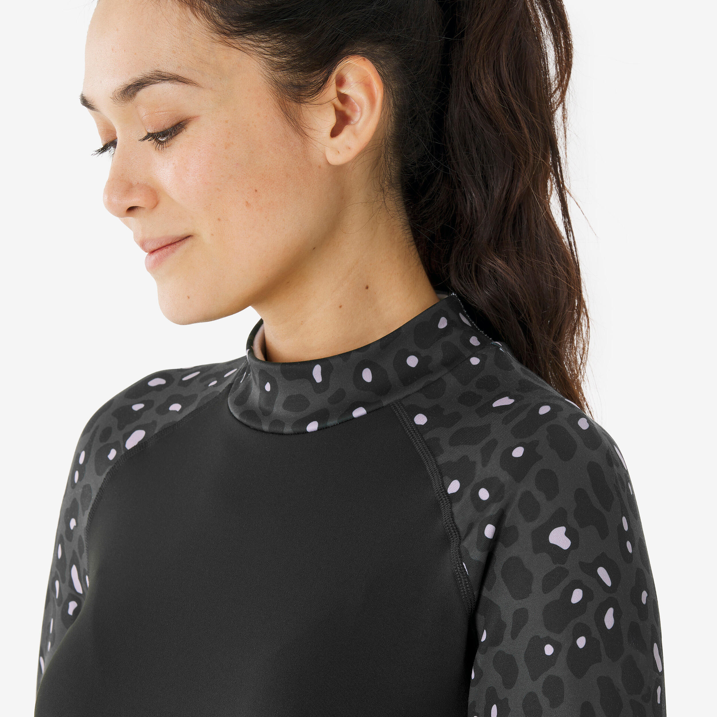 Women Warm and Breathable Thermal Black Leopard-print - BL 500