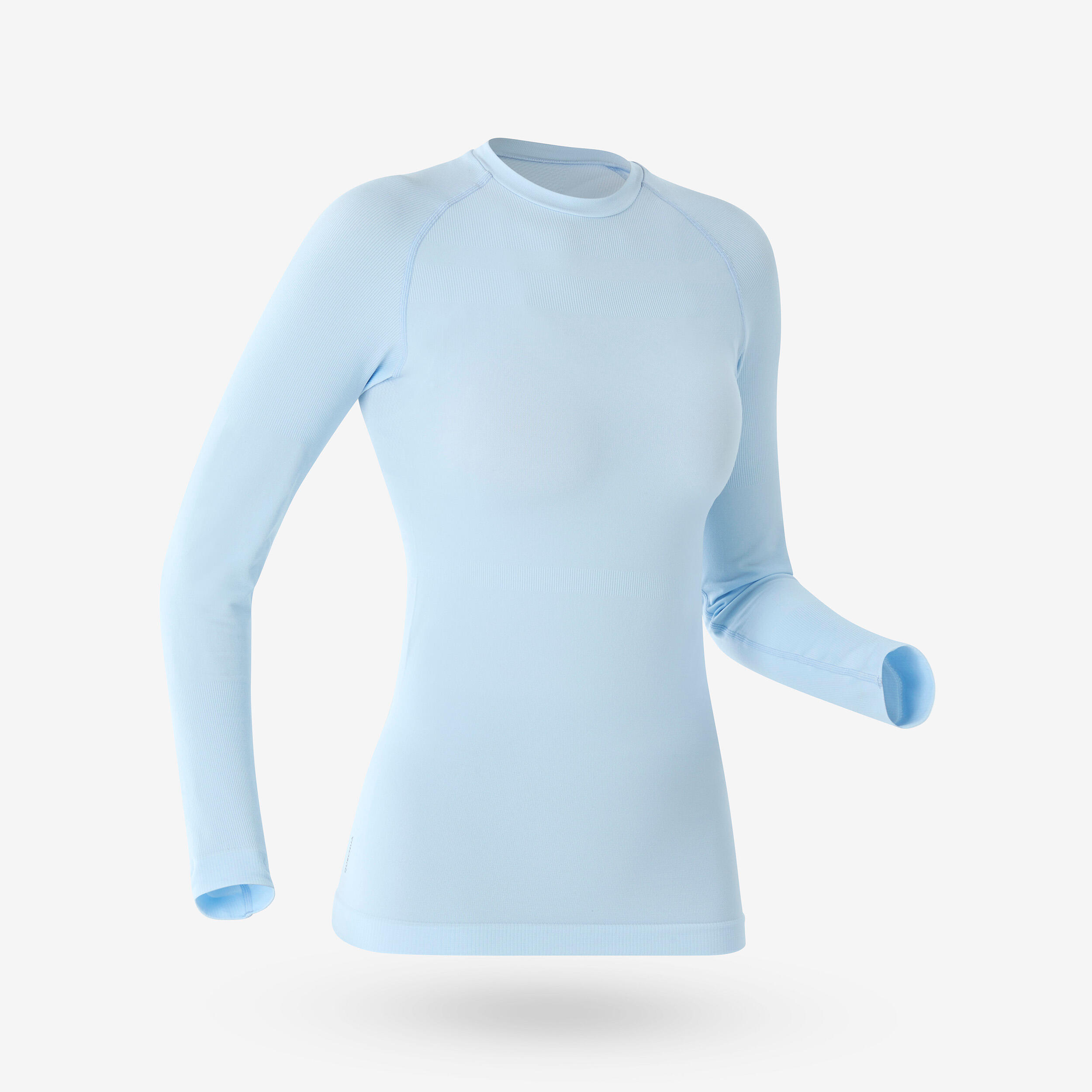 Sous-vêtement thermique de ski chaud et respirant femme, 500 seamless bleu clair 12/12