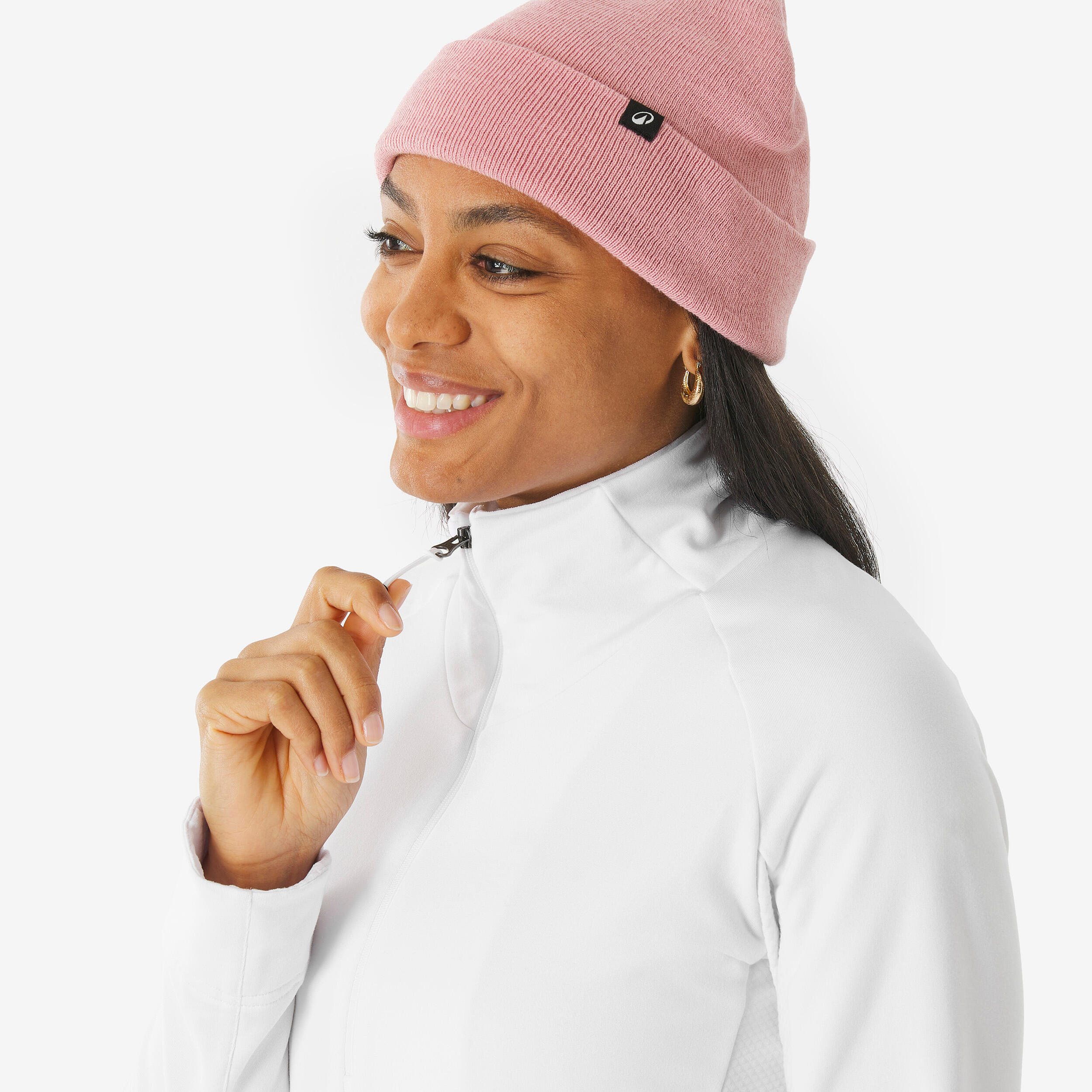 Sous-vêtement de ski thermique femme, BL 500 demi zip blanc 6/9