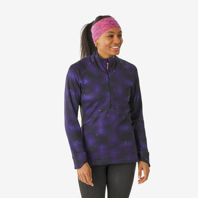 Thermoshirt voor dames 500 halve rits paars
