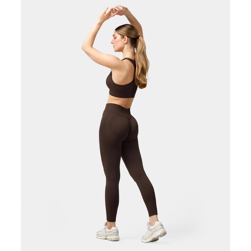 Legginsy bezszwowe push-up Carpatree Elite brązowe