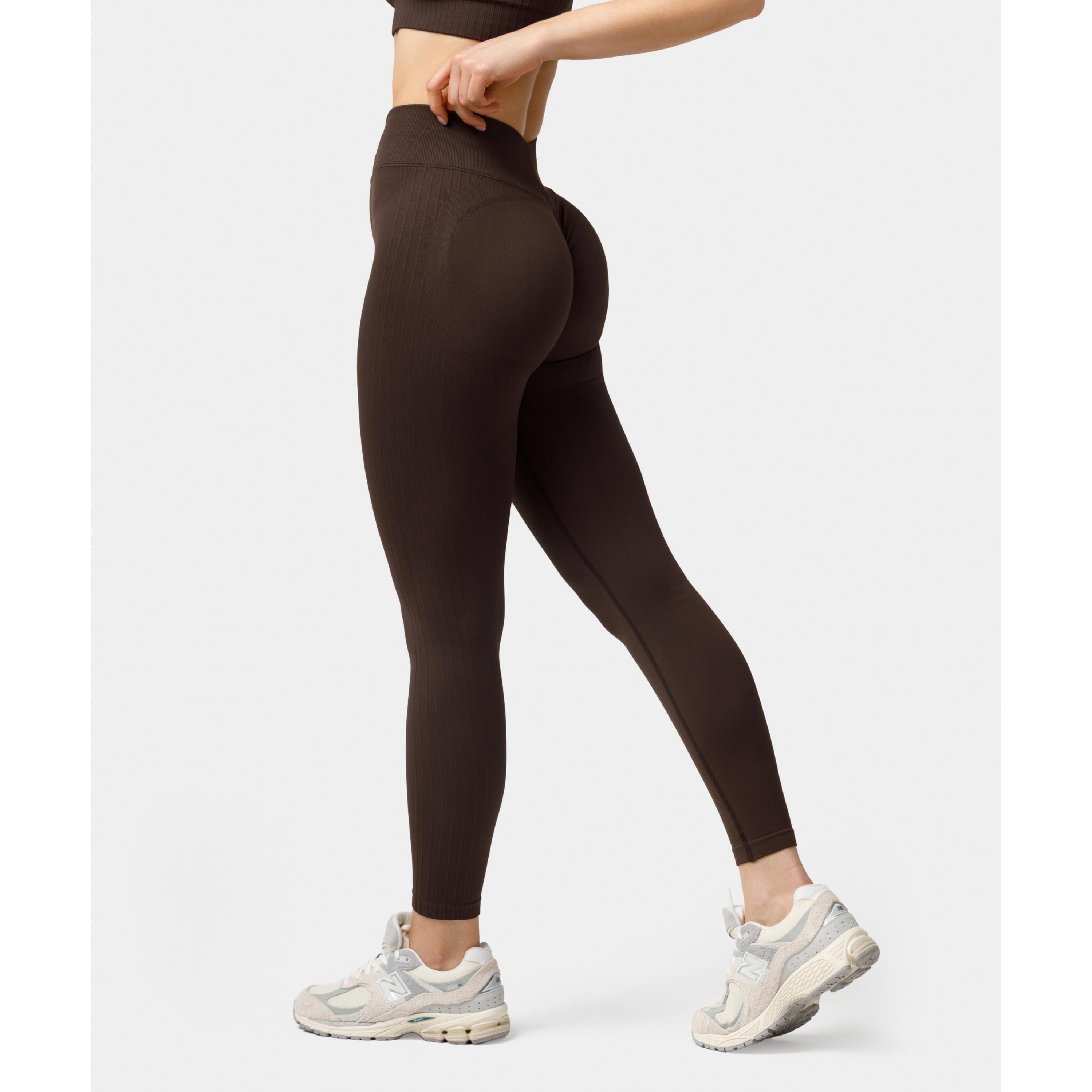 Legginsy bezszwowe push-up Carpatree Elite brązowe 2/5