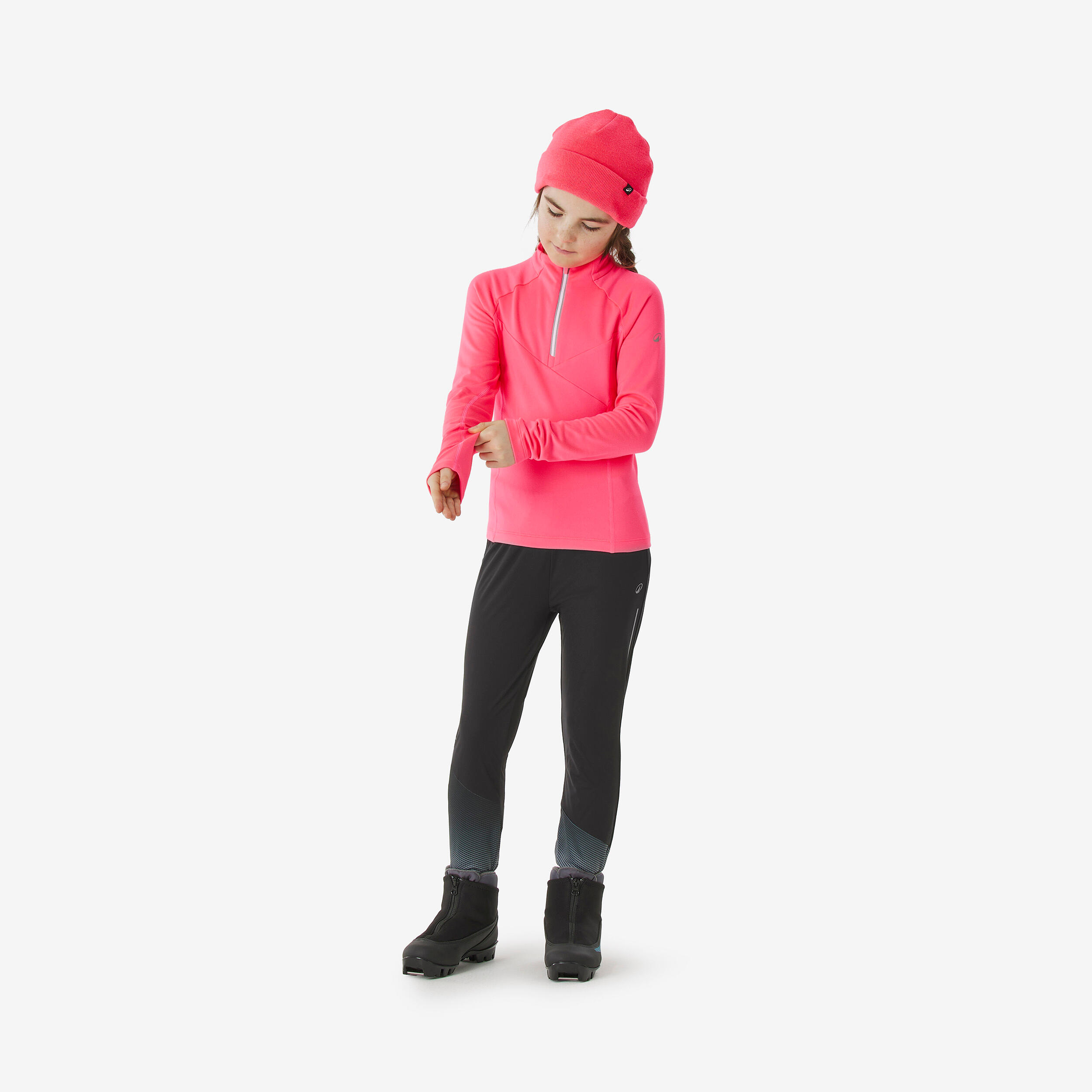 Camisola de ski de fundo criança, XC S TS 100 rosa 2/5