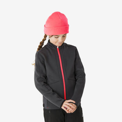 Ski-binnenjas mid 500 voor kinderen 6-14 jaar grijs/roze