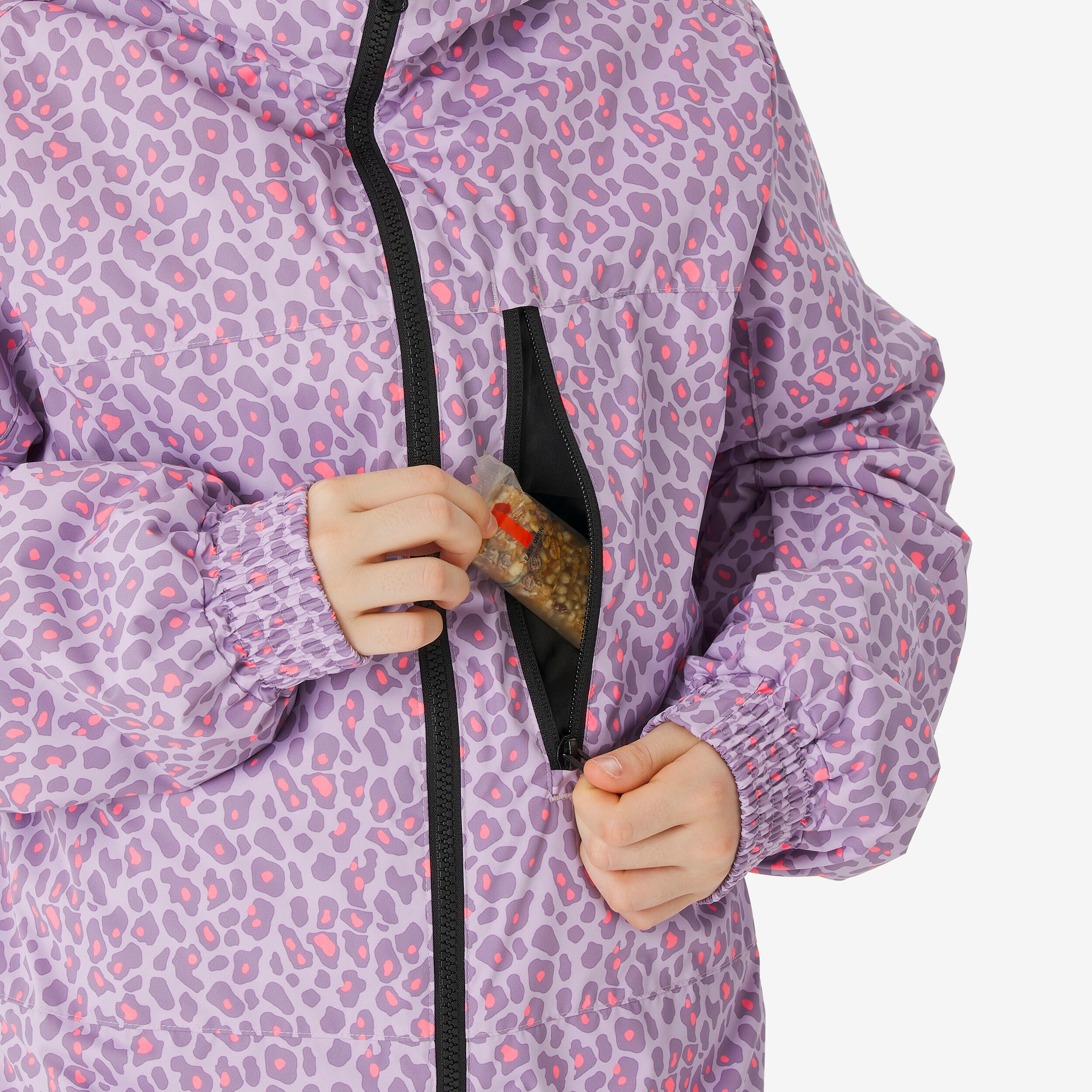 Warmer Skianzug Kinder 5-13 Jahre, Ski100 violett Leopard 7/10